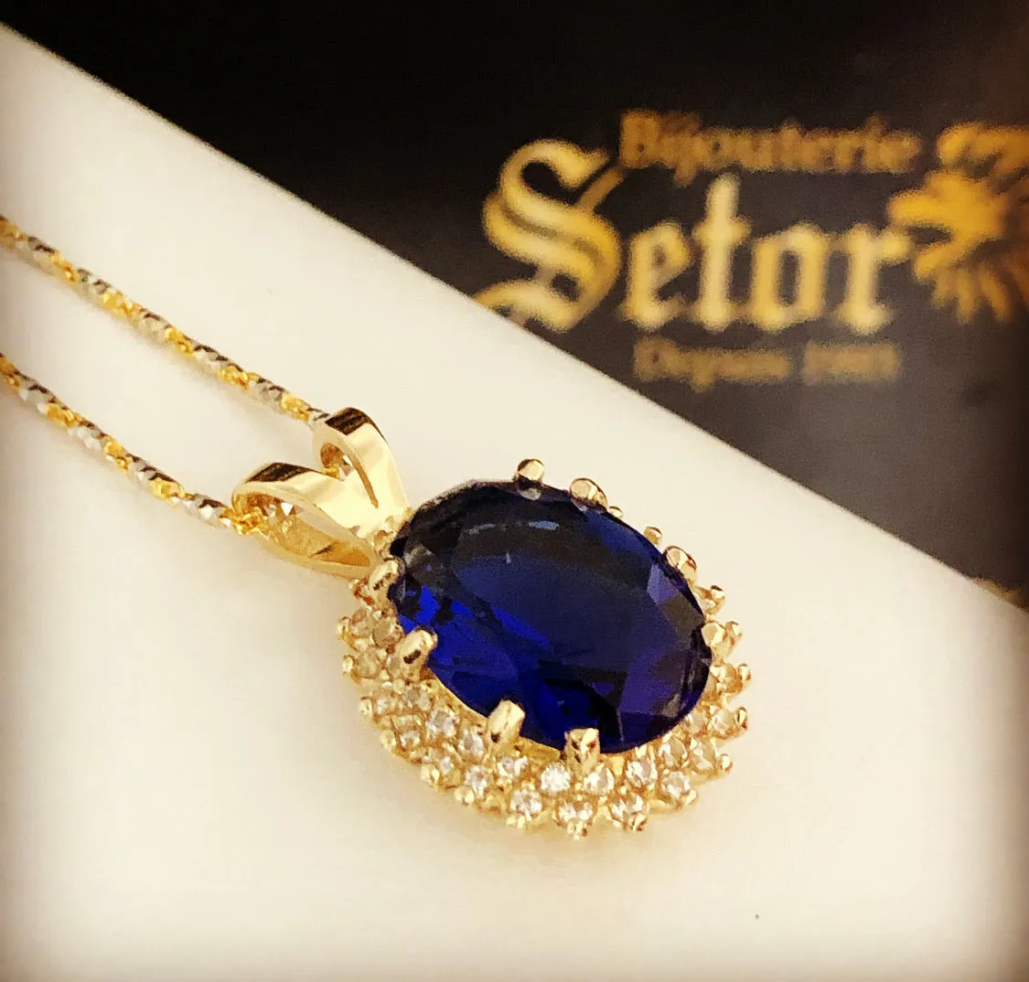 Sapphire blue pendant P154