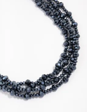 Silver Midnight Cord Choker Necklace