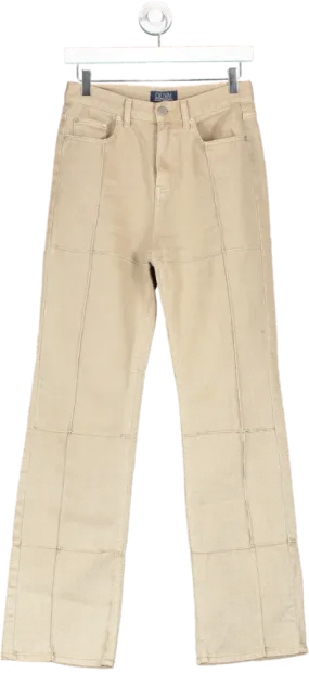 Sllow Garments Beige Seam Detail Jeans UK 10