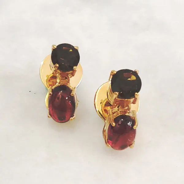 Smokey Quartz & Red Garnet Separates Earrings