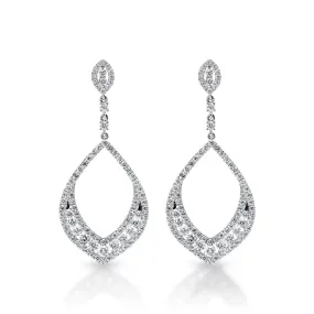 Sofia 5 Carat Diamond Dangle Earrings in 14 Karat White Gold