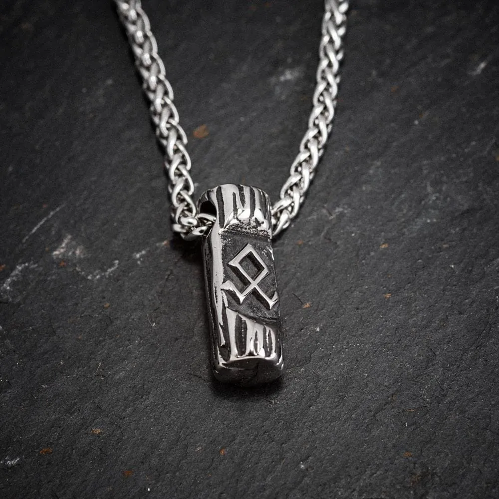 Stainless Steel Odal Rune Necklace