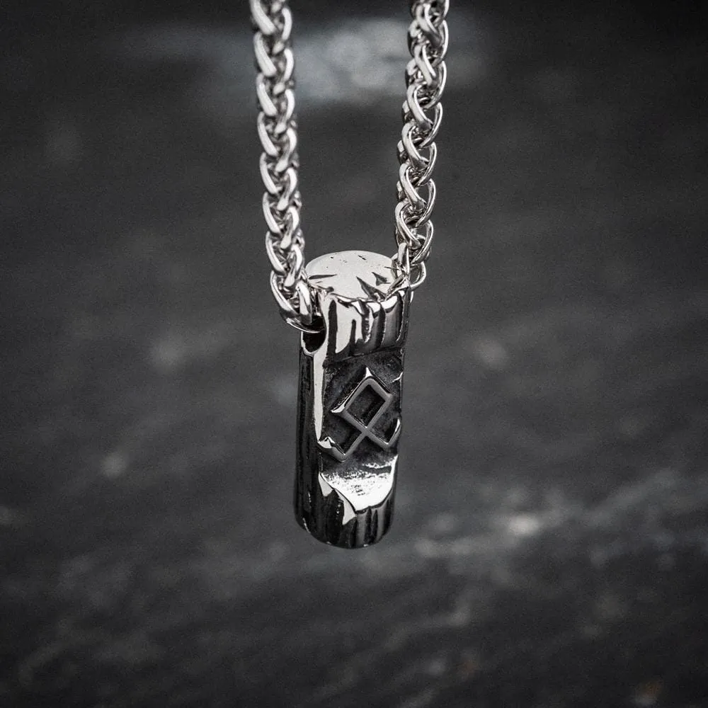 Stainless Steel Odal Rune Necklace