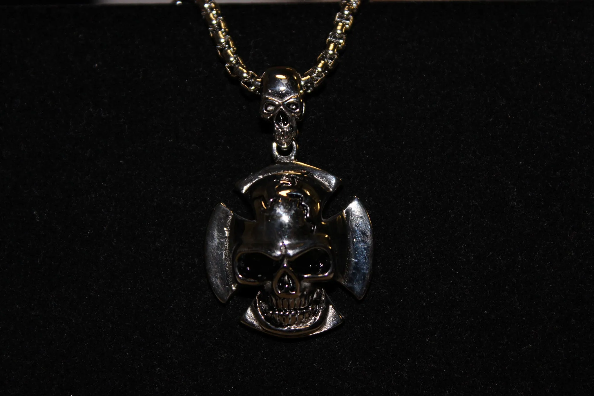 Stainless Steel Small Skull and Cross Pendant- UDINC0482