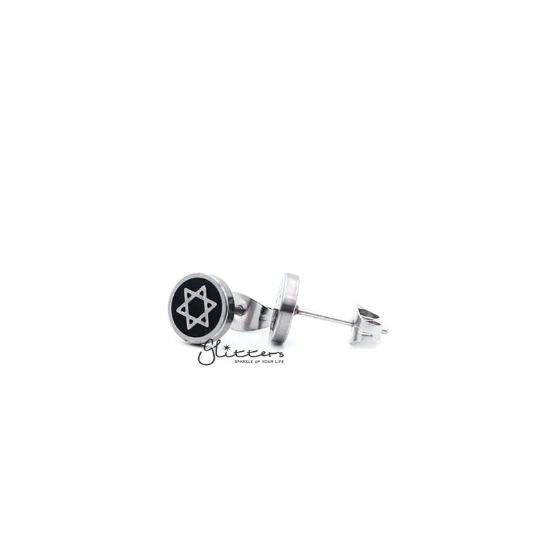 Stainless Steel Star of David Stud Earrings