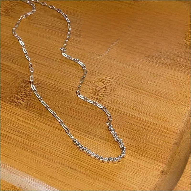 Sterling Silver Geometric Clavicle Chain Necklace