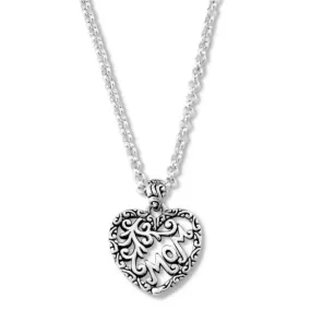 Sterling Silver Heart "Mom Necklace"