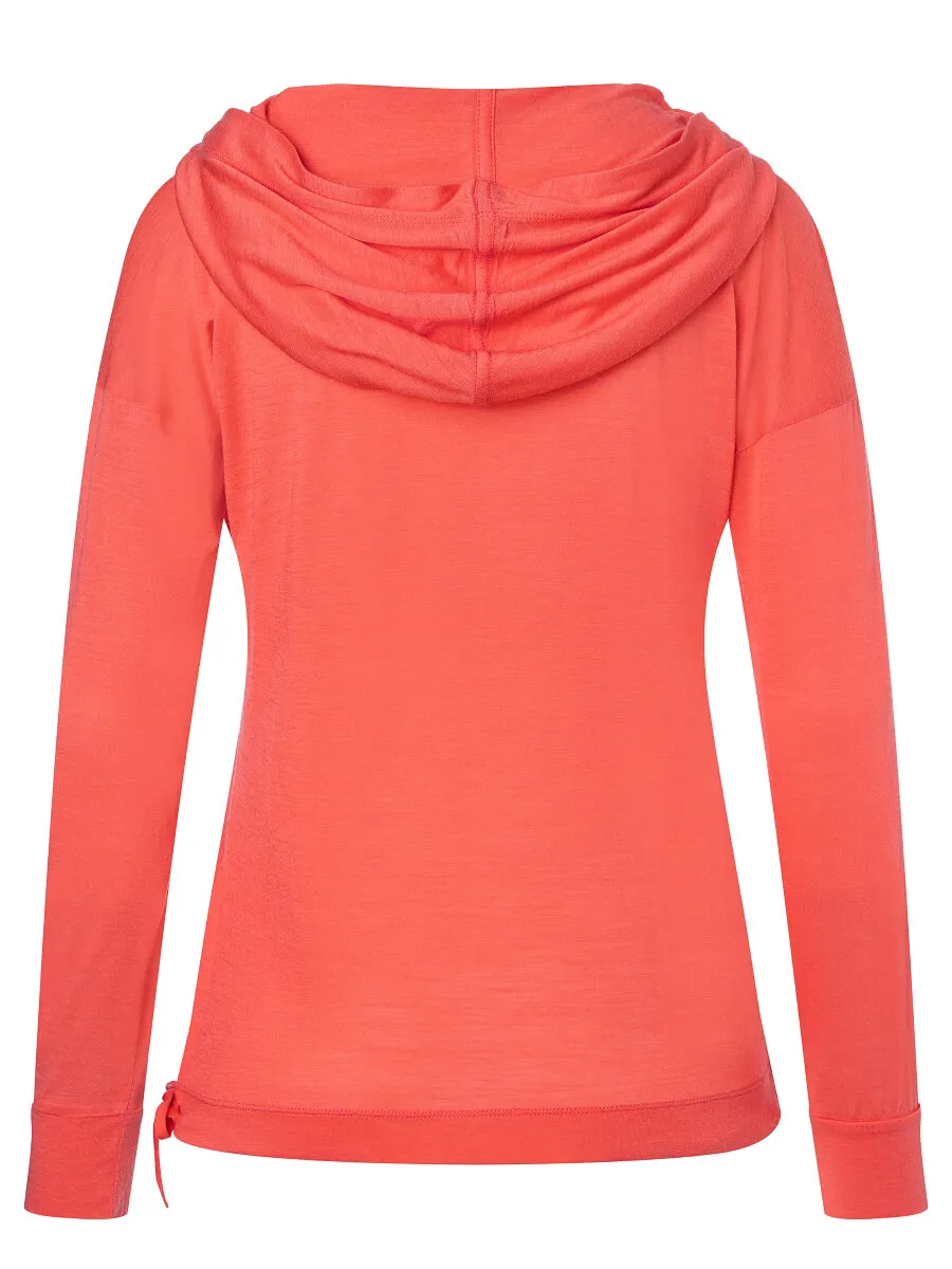 super.natural Women&#x27;s Funnel Hoodie Living Coral | Buy super.natural Women&#x27;s Funnel Hoodie Living Coral here | Outnorth