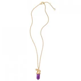 *TAJ-Purple Stone Pendant Chain Necklace