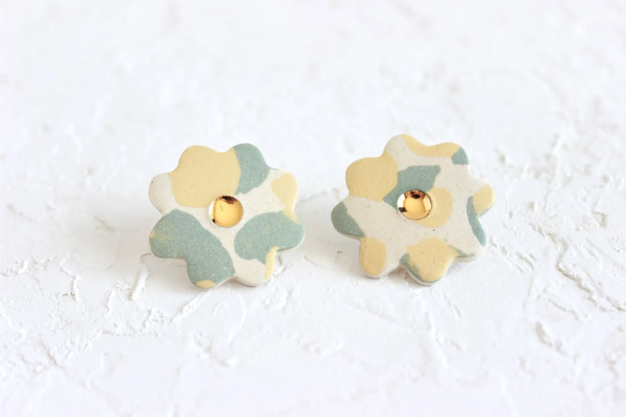 Terrazzo Flower Statement Stud Earrings