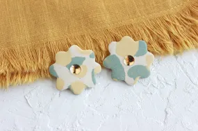 Terrazzo Flower Statement Stud Earrings