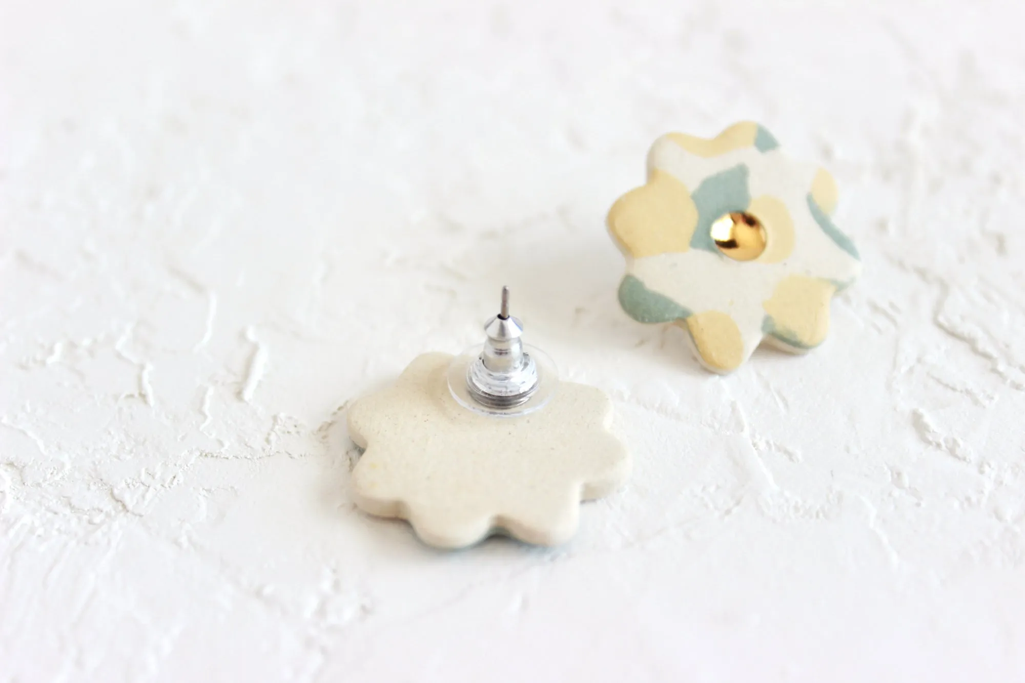 Terrazzo Flower Statement Stud Earrings