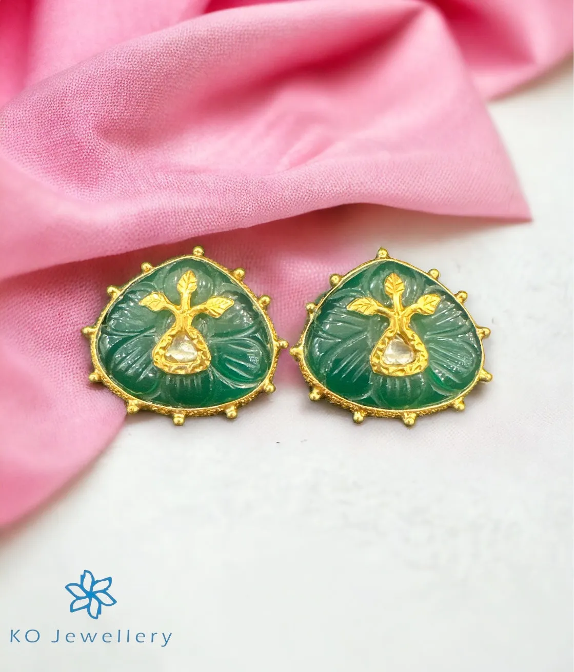 The Silver Kundan Earrings