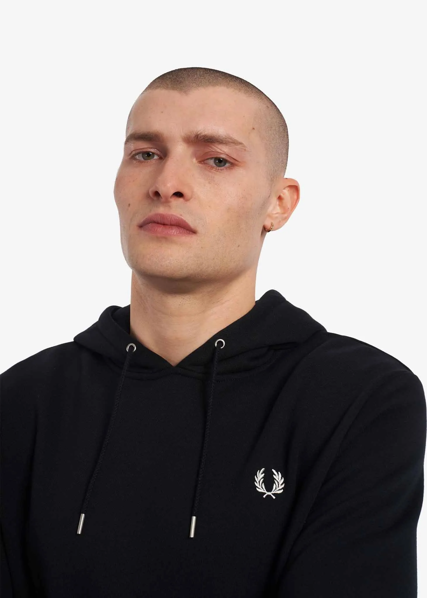 Tipped hooded sweatshirt - black