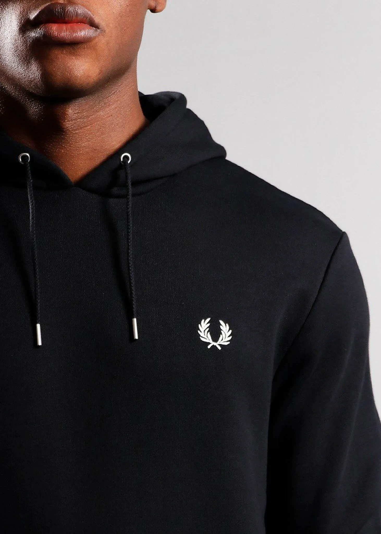 Tipped hooded sweatshirt - black