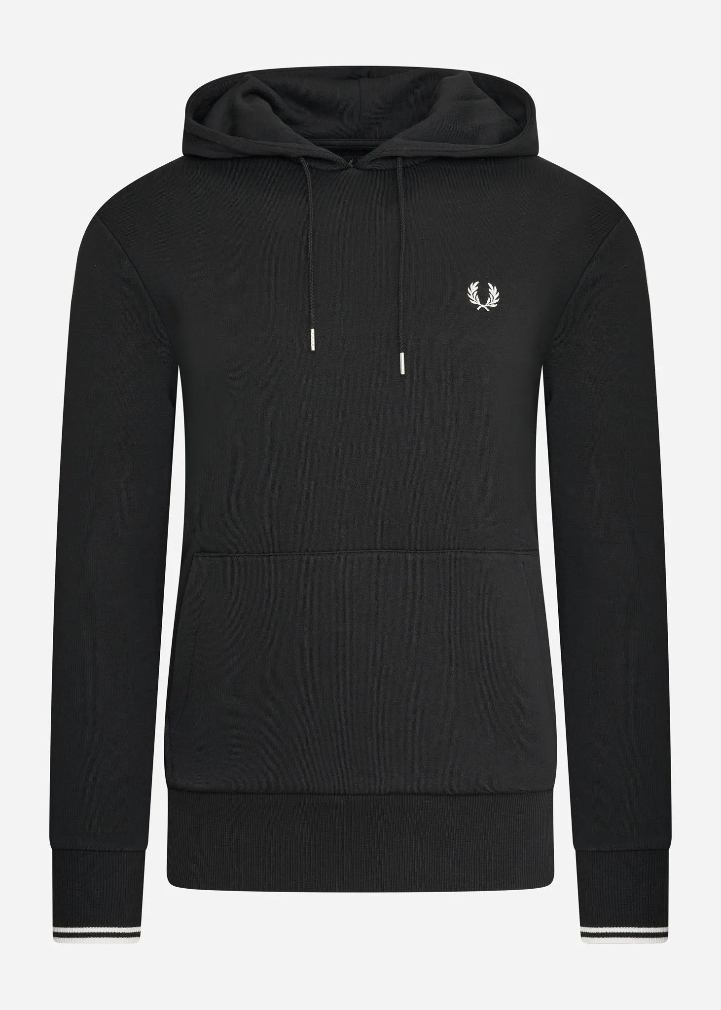 Tipped hooded sweatshirt - black