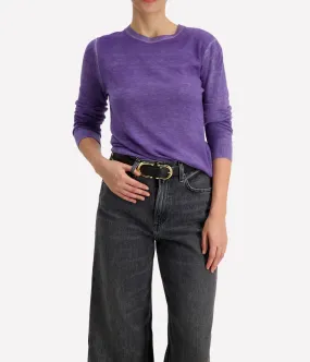 Ultralight Cashmere Round Neck Pullover in Malva