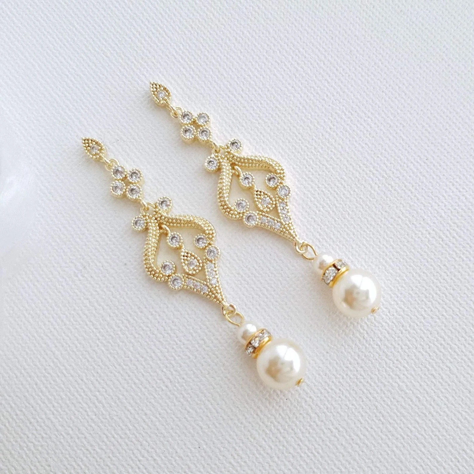 Vintage Gold Earrings-Elizabeth