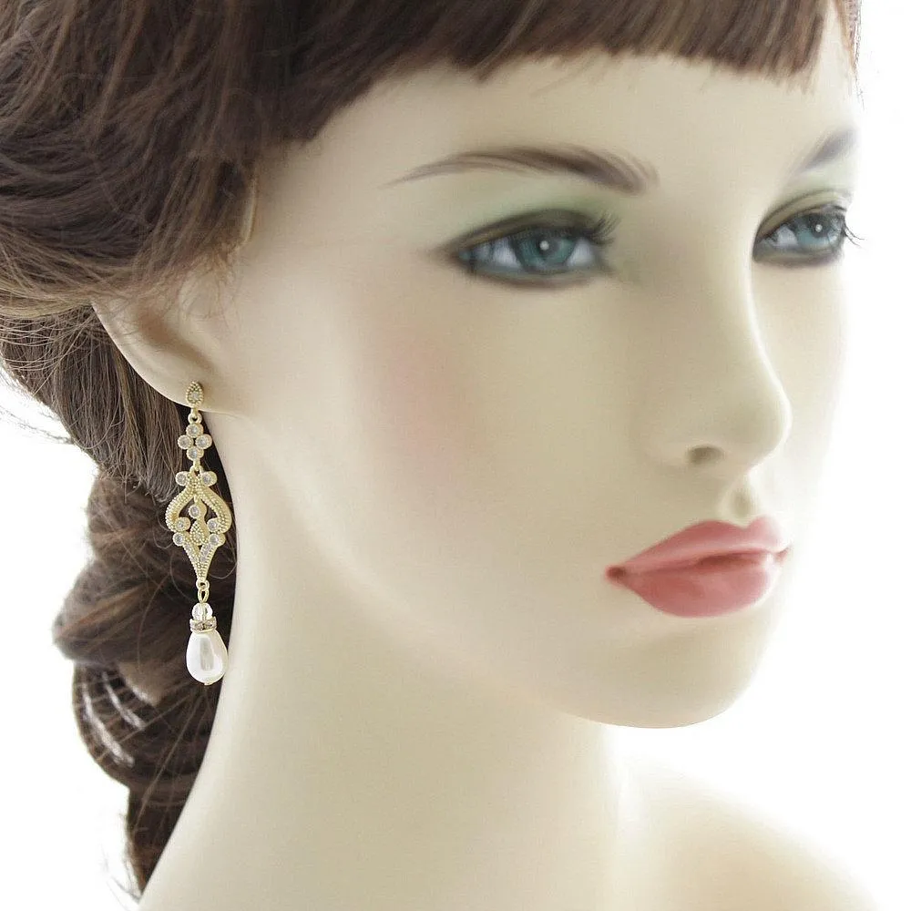 Vintage Gold Earrings-Elizabeth