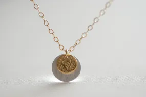 Wholesale Layering Silver Gold Disc Round Necklace, Vermeil Textured Discs, Double Disc Coin Necklace, Gold Coin Necklace, Dainty Coin Necklace