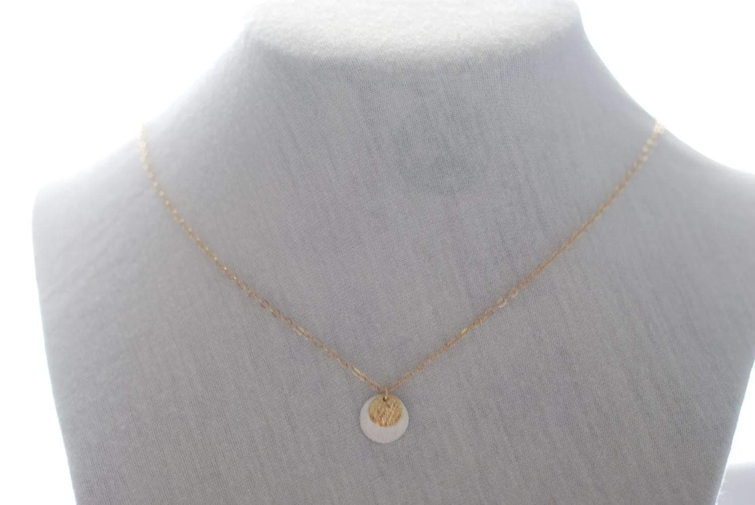 Wholesale Layering Silver Gold Disc Round Necklace, Vermeil Textured Discs, Double Disc Coin Necklace, Gold Coin Necklace, Dainty Coin Necklace