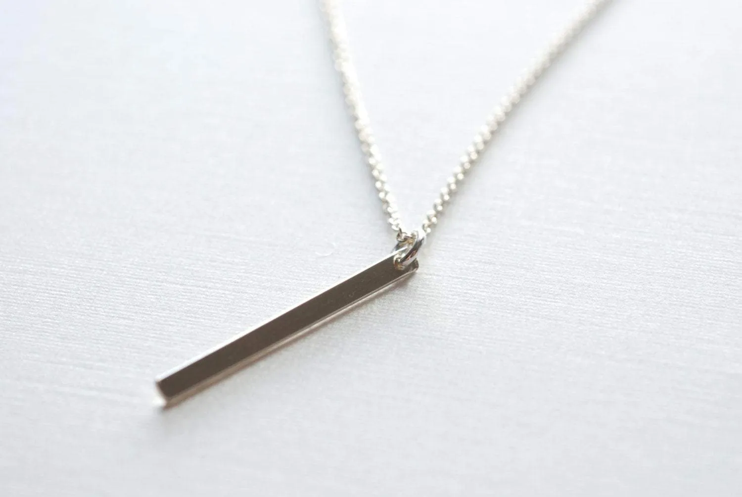 Wholesale Sterling Silver Bar Necklace, Sterling Silver Stick Necklace, Sterling Silver Needle Necklace, Dainty Simple Necklace by HeirloomEnvy