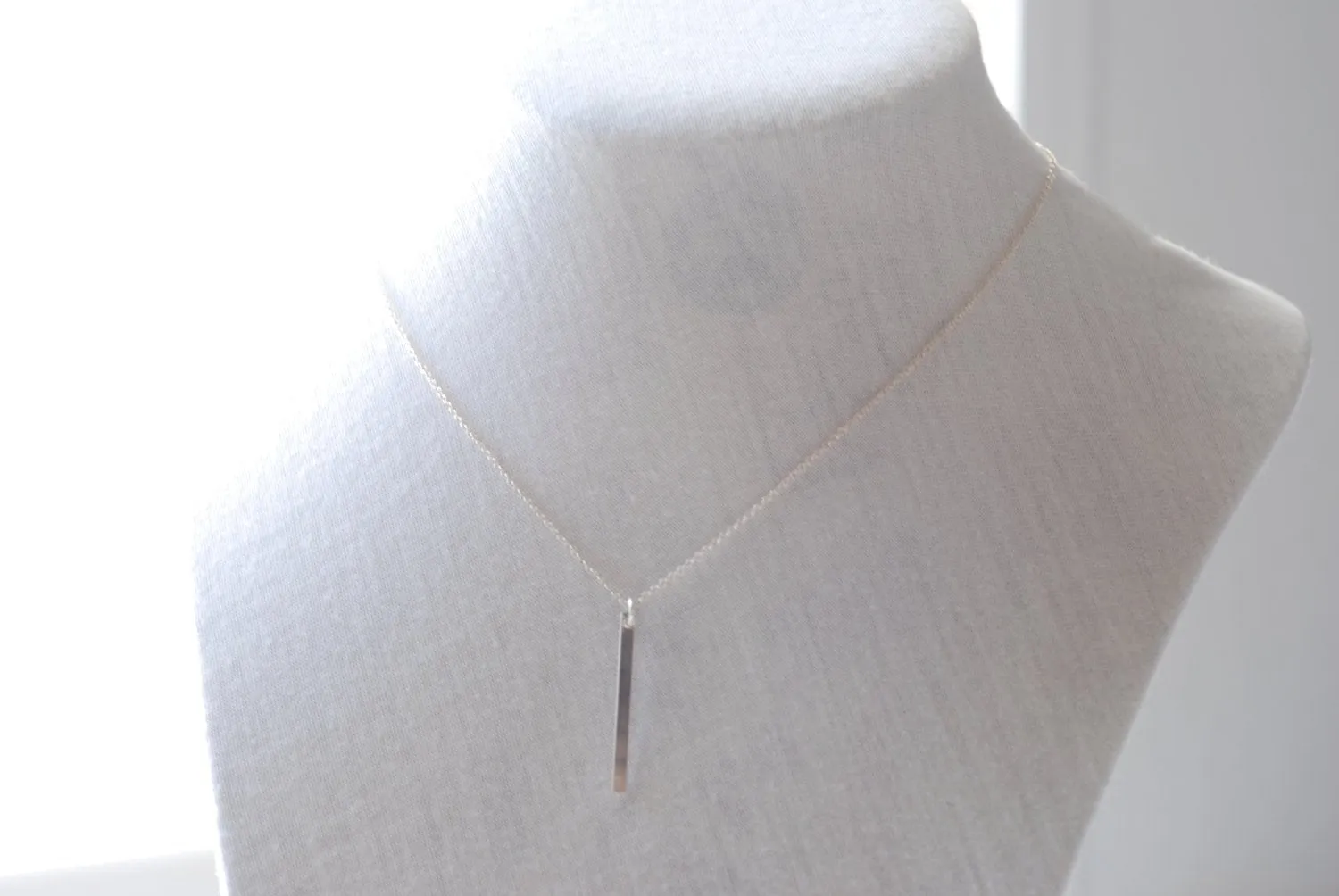 Wholesale Sterling Silver Bar Necklace, Sterling Silver Stick Necklace, Sterling Silver Needle Necklace, Dainty Simple Necklace by HeirloomEnvy