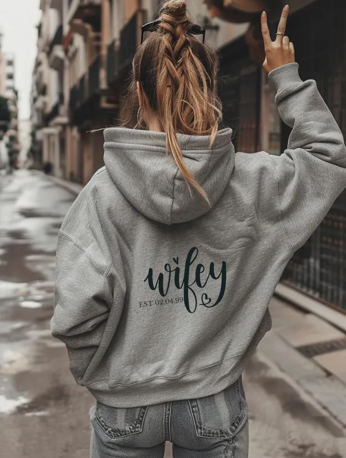 WIFEY HOODIE - GREY