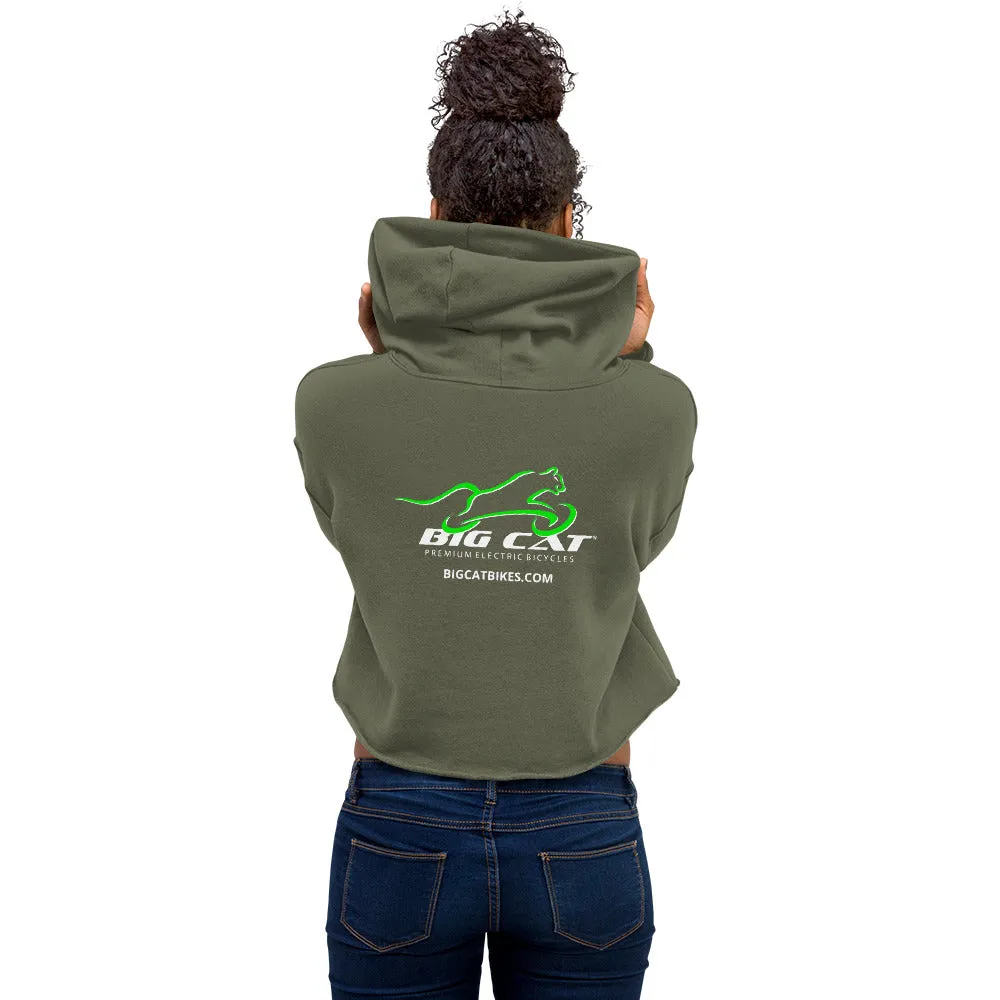 WOMEN'S BLACK CROPPED HOODIE - APPAREL | BIG CAT® PREMIUM ELECTRIC BICYCLES