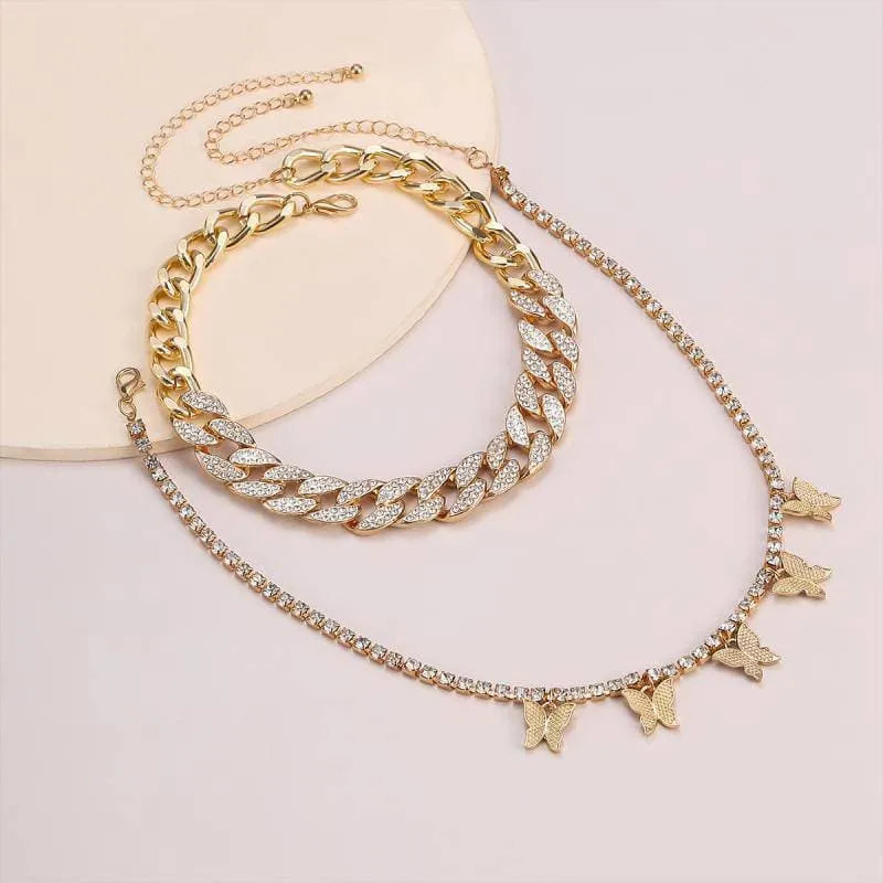 Women's Punk Style Butterfly Chain Necklace