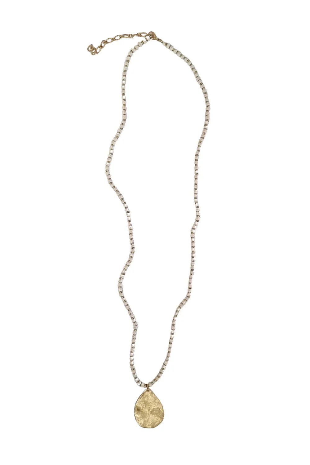 ZODA MANUELA BEADED NECKLACE WHITE